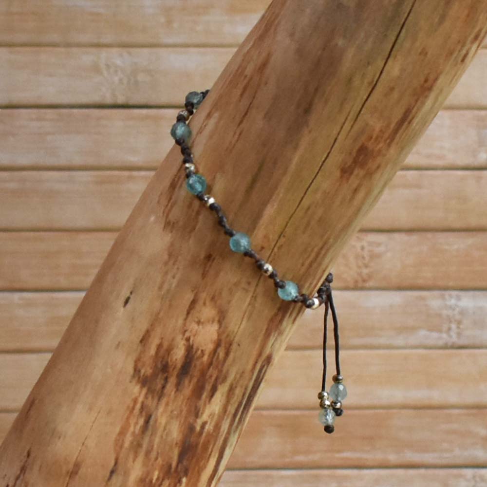 Bracelet Chakra Apatite Bleue Translucide Cap Sur Sama